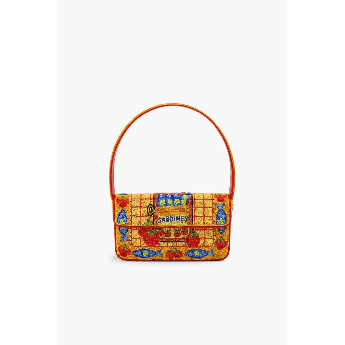 Deep Sea Sardine Beaded Coastal Shoulder Bag