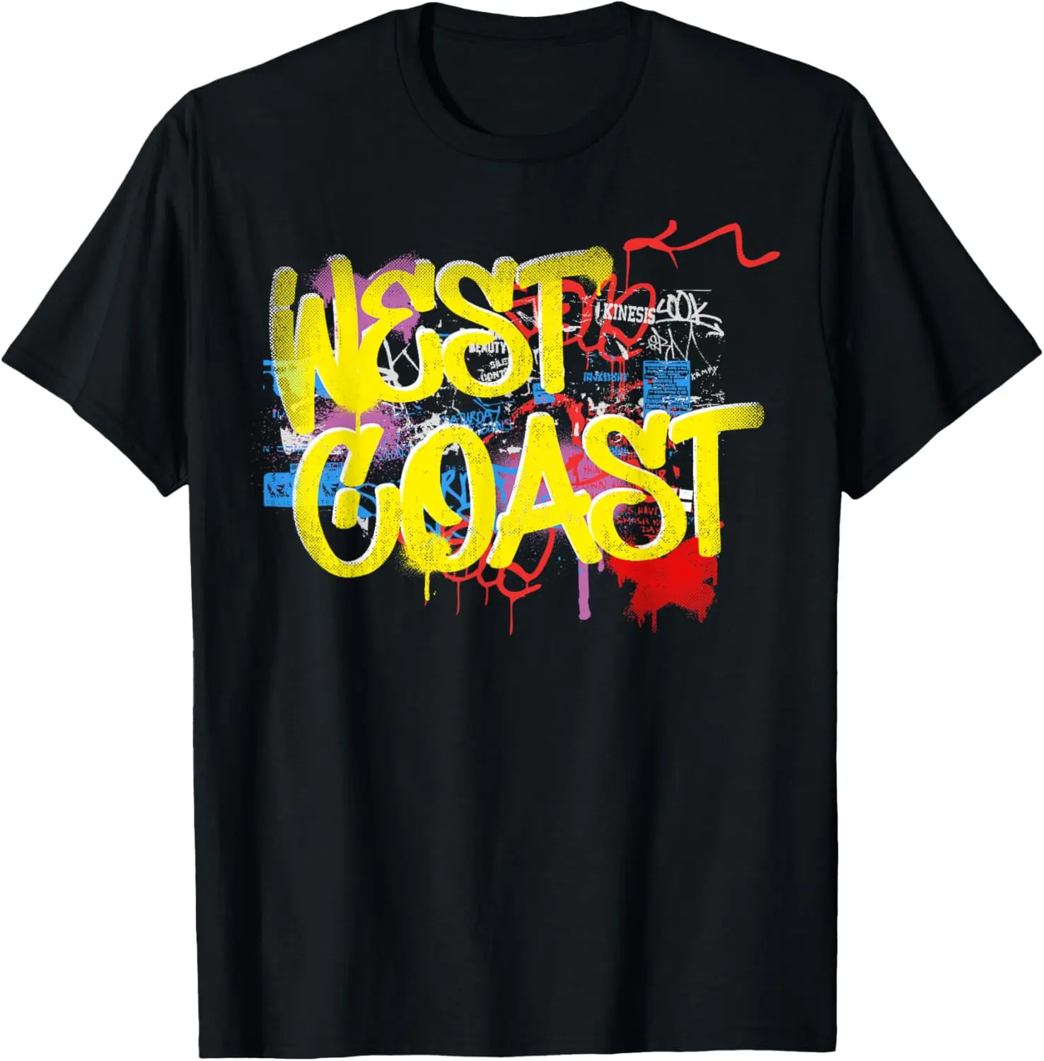 Women's Graphic T-Shirt, Vintage 90s Old School Hip Hop Graffiti Tee, Casual Streetwear 100% Cotton Short Sleeve Crewneck Top