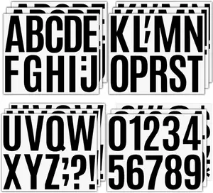 18 Sheets Self Adhesive Vinyl Letters Numbers Kit, Mailbox Numbers Sticker for Mailbox, Signs, Window, Door, Cars, Trucks, Home, Business, Address Number, Lockers (Black, 5 Inch) Debinolo