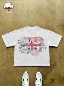 Men's Figure & Letter Print  Round Neck T-shirt, Vintage Streetwear Casual Stylish Top for All Seasons, Graphic Tee for Daily Wear, Casual Streetwear Tops