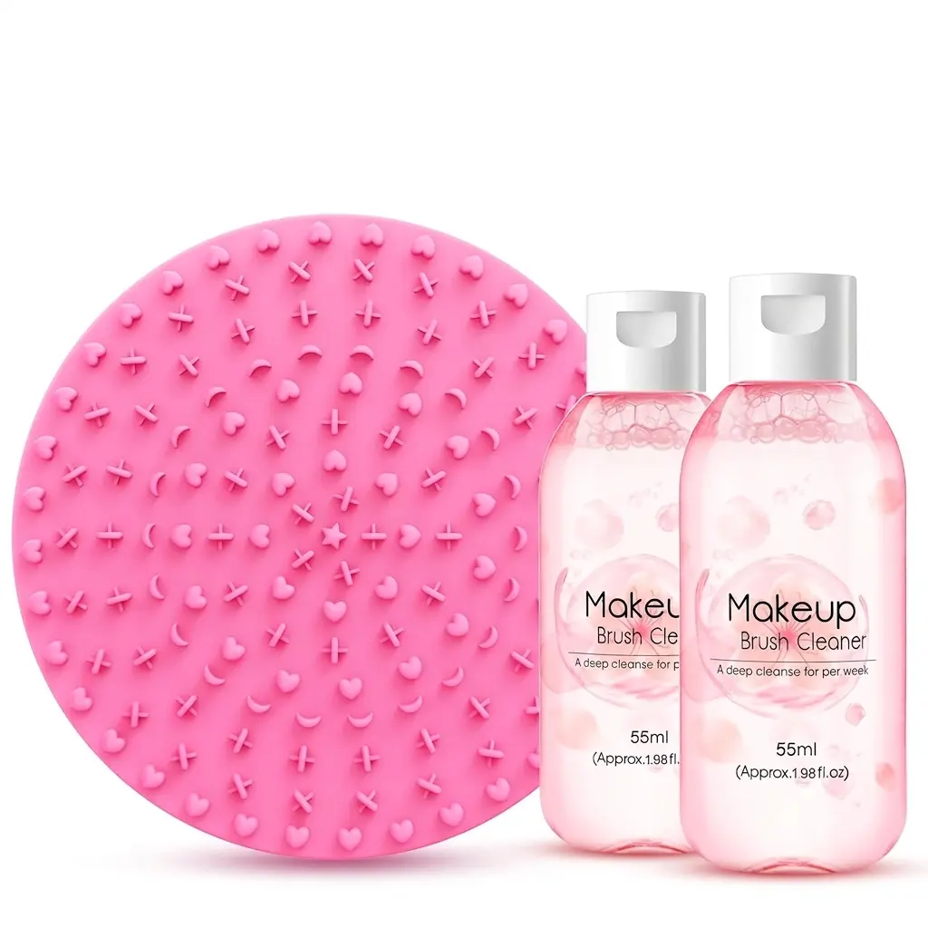 Makeup Brush Cleaner Kit – Deep Clean Brush Shampoo, Silicone Cleaning Mat & Makeup Brush Cleanser for Beauty Blenders, Sponges & Cosmetic Brushes, Gentle Cruelty-Free 3-Piece Set