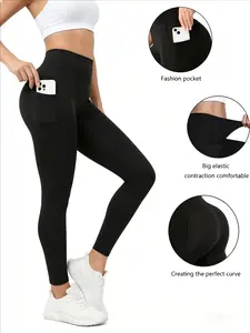 High Waisted Leggings for Women - No See Through Tummy Control Cycling Workout Yoga Pants with Pockets