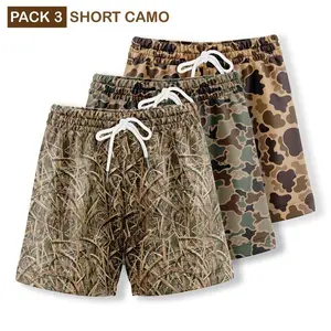 Pack 3  Duck Hunting Camo Shorts With 5 Inch Inseam, for Men & Women At the Gym, Basketball Camo Mesh Short, Gift for him, Gift For Her, Gym Gift