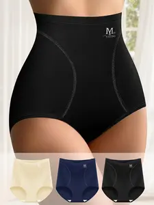 High-waist Women's Briefs Breathable Comfy Underwear Female Panties Light Tummy Control Postpartum Compression Panty 3 Pack