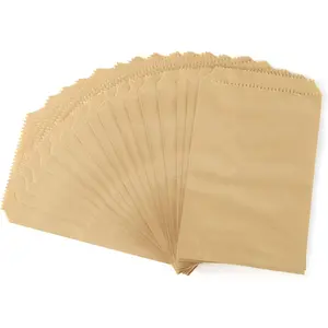 100 count 4x6 Inches Brown  Paper Bags Flat Envelopes Merchandise  Bag for Party