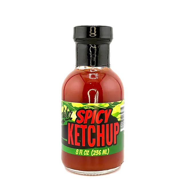 Spicy Ketchup 8oz - Authentic Spicy Flavor in Clear Glass Jar