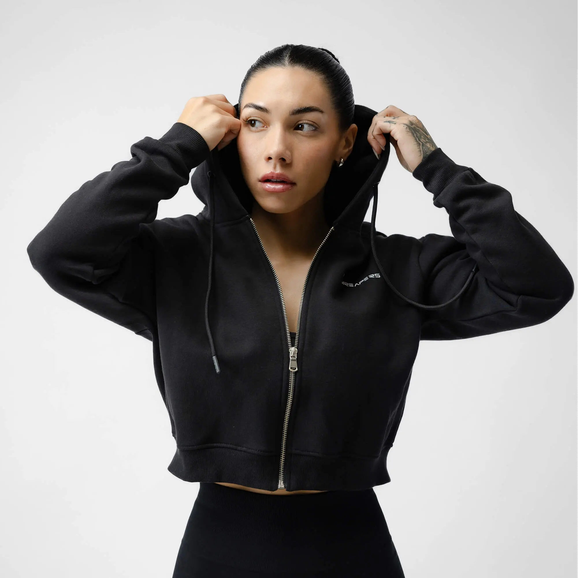 Gymreapers Ultra-Soft Skull Cropped Hoodie Womenswear Comfortable Women Sweaters Fleece Tops Cotton Polyester Long Sleeve Gymreapers Ultra-Soft Skull Cropped Hoodie Womenswear Comfortable Women Sweaters Fleece Tops Cotton Polyester Long Sleeve