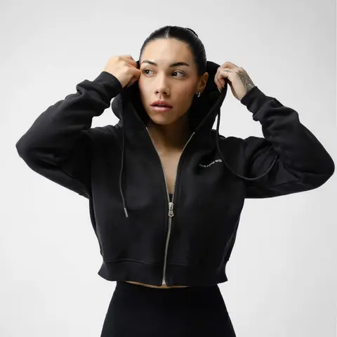 Gymreapers Ultra-Soft Skull Cropped Hoodie Womenswear Comfortable Women Sweaters Fleece Tops Cotton Polyester Long Sleeve