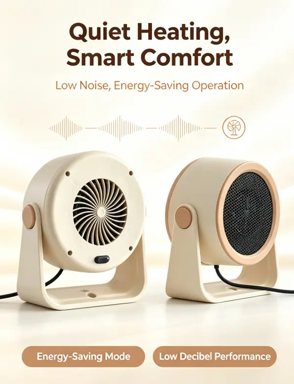 Portable Adjustable Personal Space Heater for Desk
