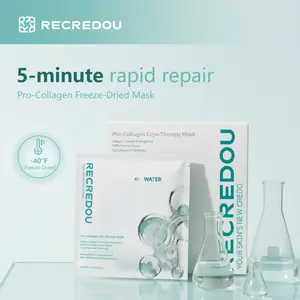 RECREDOU Pro-Collagen Freeze-Dried Mask Living Energy COLLAGEN Soothing Strengthens PDRN Promote Repairing Cryo-Preserved Technology 5 Masks Comfort Repair Skin Skincare #Summervibes
