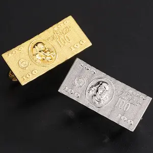 Gold plated two finger 100 Bill Ring