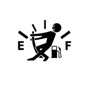 Funny Car Fuel Tank Sticker, Empty Fuel Gauge Decal with Angry Boy, Waterproof Self-Adhesive Gas Tank Sticker, Universal Funny Car Exterior Accessory for Cars & Motorcycles