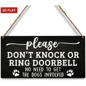 Don't Knock or Ring Doorbell Sign for Front Door - Dog Warning for Gate, Fence, Yard Home Decor - Beware of Dog Gifts for Women - 3.93x7.87 inch  ﻿