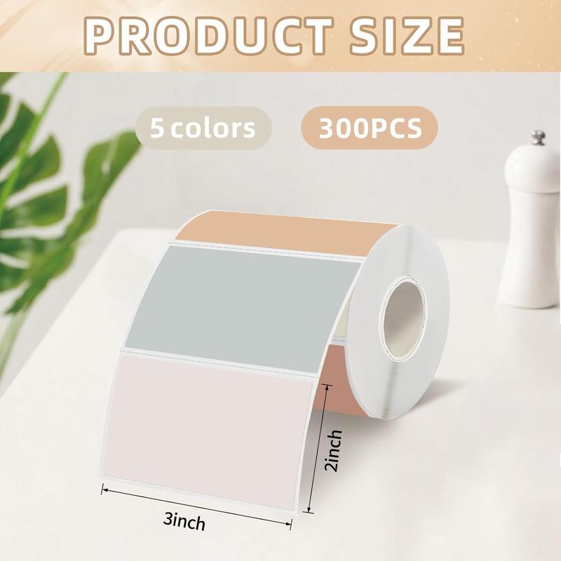 Starboling 3" x 2" Thermal Labels,Self-Adhesive Rectangle Thermal Printer Sticker,for Price,Barcode,Mailing,Name（Beige Gradient）