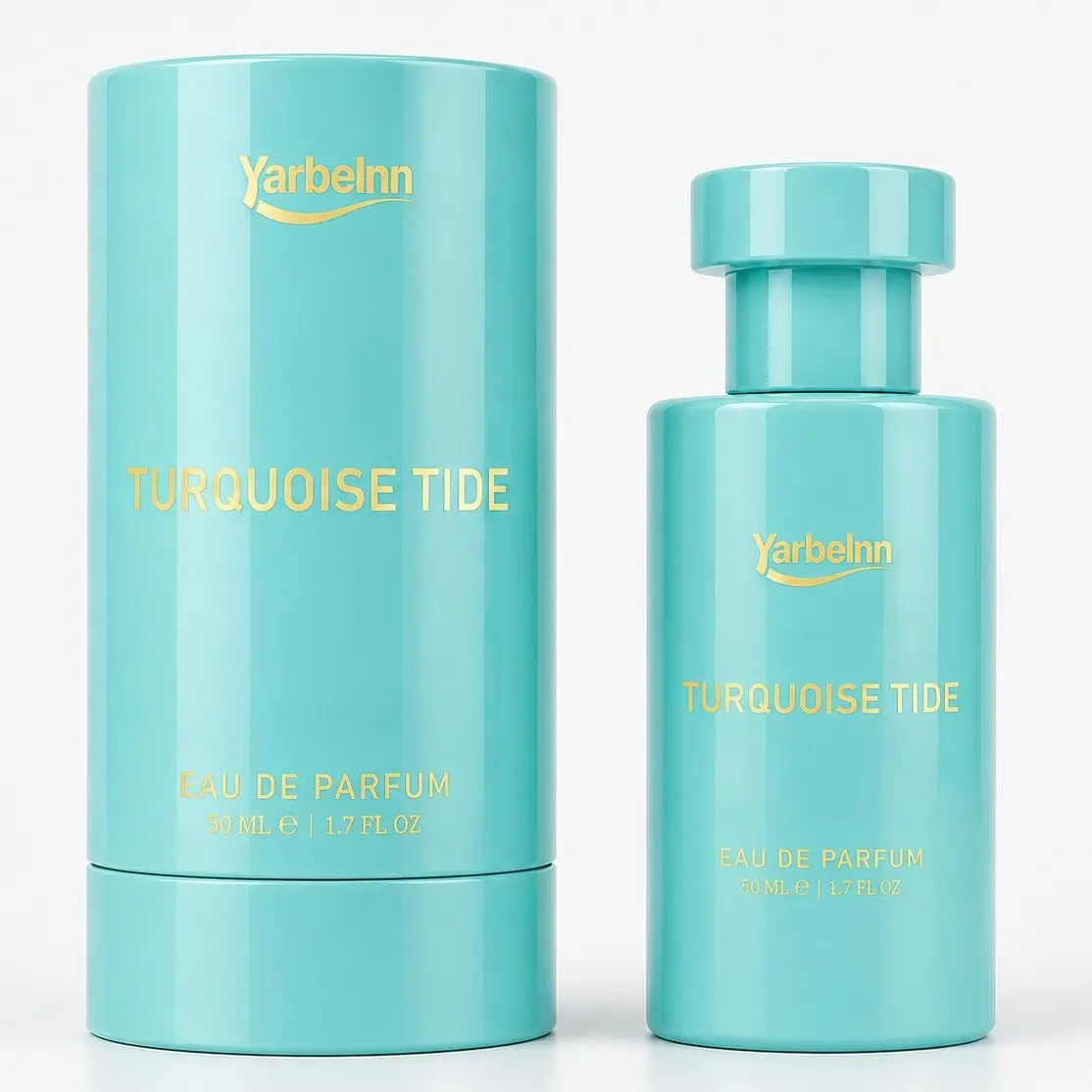 Yarbelnn Turquoise Tide Eau de Parfum for Women, Fresh & Bright Citrus Scent for the Clean Girl Aesthetic with Jasmine, Peach & Cedar Notes, 50ml / 1.7 fl oz, Bright Citrus Fragrance, Clean Girl Perfume, Edp, Adults, Amber Notes, Single Bottle, Citrus Pea