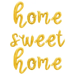 Cursive Script Letter Balloons - HOME SWEET HOME 16" Inch Alphabet Letters Foil Mylar Balloon Welcome Home Party Banner