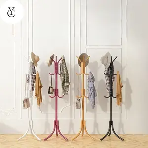 Hanger Floor vertical simple coat rack Iron hanging bag rack hanger bedroom bedside clothes rack office foyer hanging clothes rackSimple Coat Rack Hanger Iron Hanging Bag Rack for Bedroom and Office Organiser Organization Storage