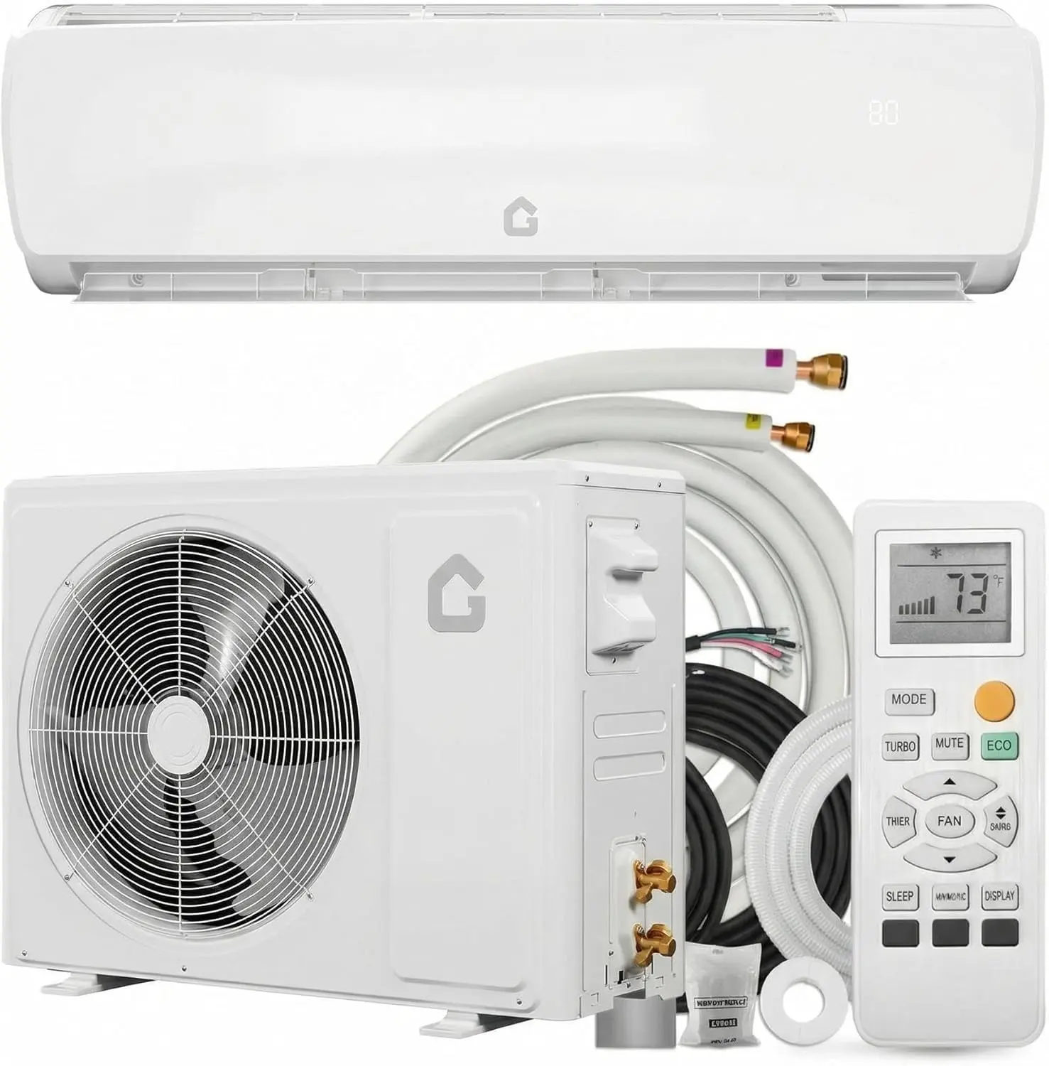 Garvee 12,000 BTU Ductless Mini Split AC & Heat Pump, 230V Inverter 19 SEER2 - Wall-Mounted - 3-in-1 Cool/Heat/Dehumidify - 42 dB Quiet - R32 Refrigerant - 10 ft Pre-Charged Line Set