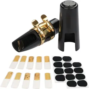 29 count Alto Saxophone Mouthpiece Kit - Includes Metal Ligature 2.5 Reeds Cushions Pads and Plastic Cap