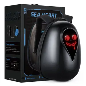 Gelrova LED Backpack Hard Shell Cycling Backpack 17 Inch App Control with Innovative LED Display Ozone Function for Odor Control Durable Stylish