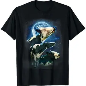 Funny Cow Shirt - Funny Cows Howling at the Moon T-Shirt