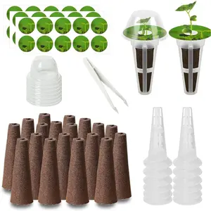 73 count Seed Pod Kit for Aerogarden, Hydroponics Garden Accessories for System Compatible with Hydroponics Supplies from All Brands, 18 Grow Sponges, 12  Baskets & Domes, 30 Pod Labels, 1 Tweezer