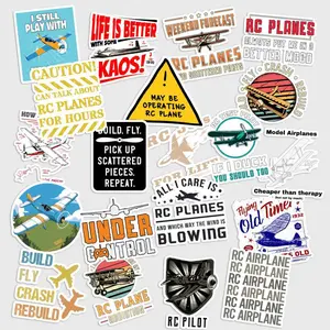 Sticker Pack 20 RC Airplane Vinyl Sticker, Remote Control Flight Hobby Decal for Toolbox Laptop