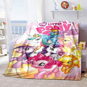 My Little Pony (32) Pattern Soft and Comfortable Flannel Blanket, Home Living Room Sofa Office Chair Napping Camping Machine Washable Four Seasons Blanket, Gift for Family, Friends, and Anime Fans, Christmas Decoratio
