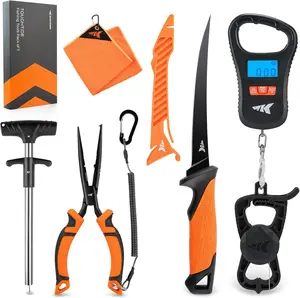 Fishing Gear Kit – KastKing ToughTide Tool Set with Digital Fish Scale, Fillet Knife, Split Ring Pliers & Measuring Tape