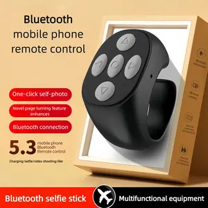 Mini Smart Ring Bluetooth-compatible Remote Control, Futuristic Design, Multi-Platform Compatibility, 10m Range, Ideal for Commuters and Content Creators
