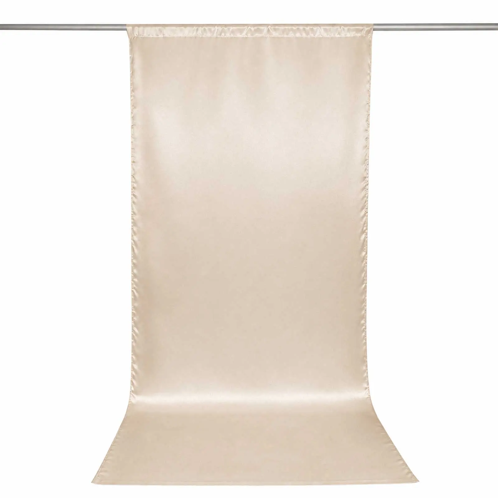5ft x 12ft Satin Backdrop Drape Curtain, Beige – Event & Photo Booth Panel