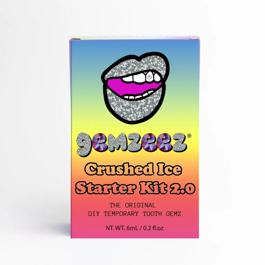 Gemzeez DIY Temporary Tooth Gem Starter Kit Bundle - 1000 Gemz, 4 Microbrush App...