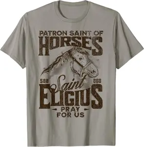 St Eligius Patron Saint of Horses Catholic Saint Horseback T-Shirt