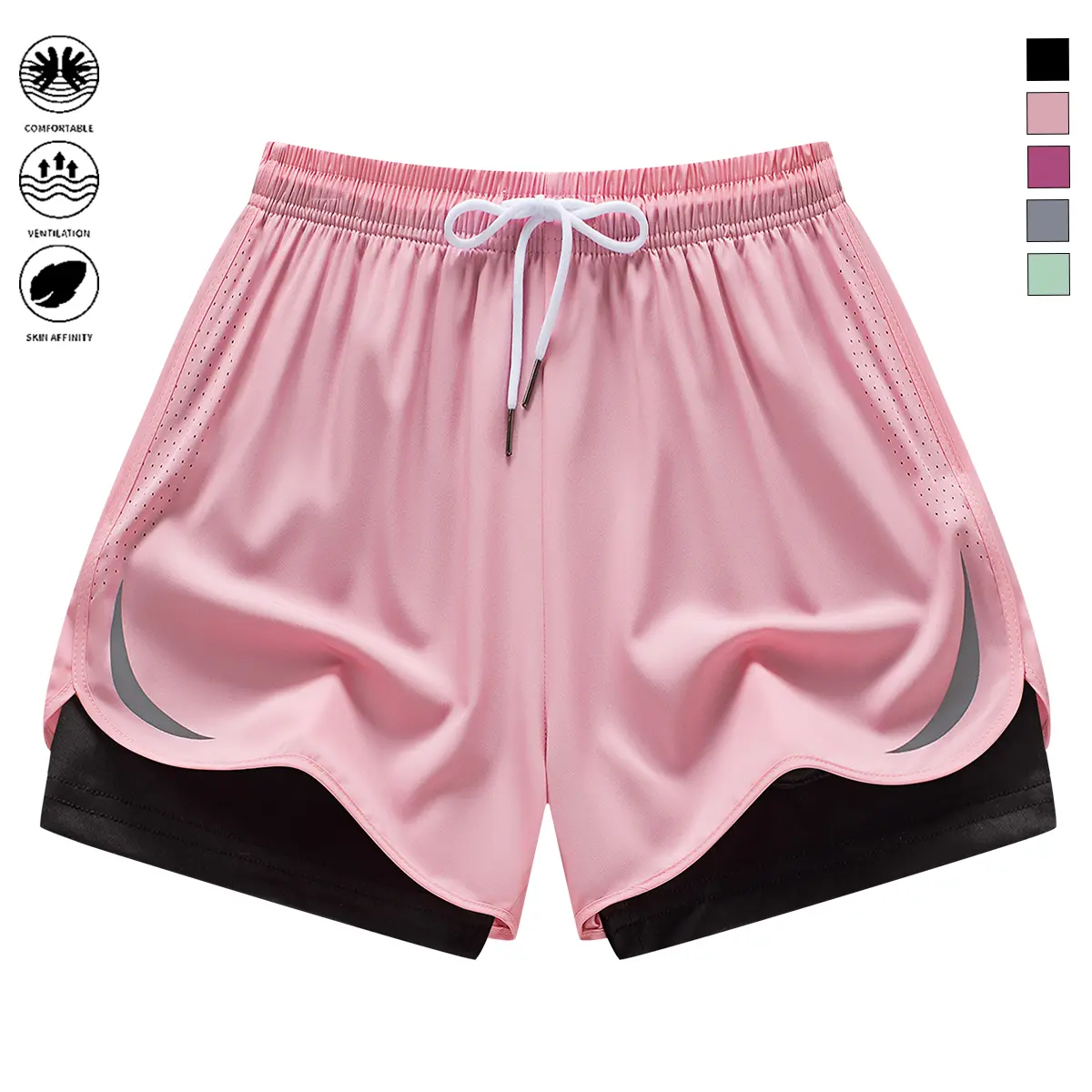 JOGWAVE American-style running shorts — quick-drying, breathable, moisture-wicking; suitable for sports, casual yoga, and beach wear; designed specifically for women; an ideal choice for marathons; no pockets; a must-have for back-to-school shopping.
