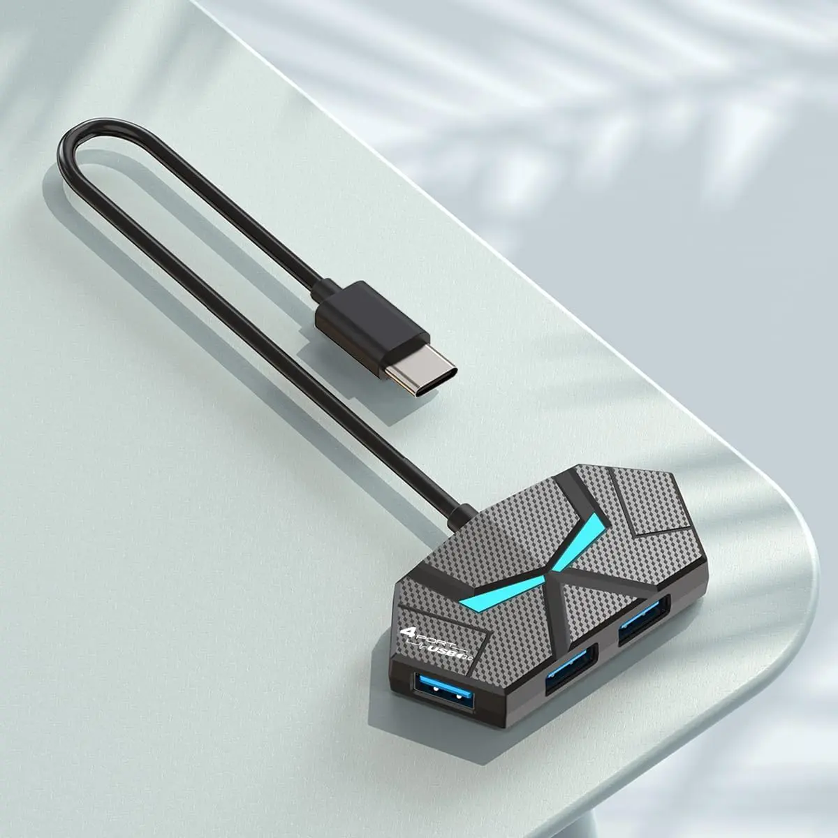 USB 3.0 Hub, 4-Port USB Hub, USB Splitter, USB Extender with Power Port for Laptop, PC, , Gamepad,Flash Drive, HDD, Console, Printer, Camera,Keyborad, ,USB Fan