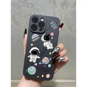 1pc Cartoon Astronaut Soft Protective Phone Case Suitable For IPhone17/IPhone17 Air/IPhone17 Pro/IPhone17 Pro Max/16 Pro Max/15 Pro Max/14 Pro Max/13 Pro Max/12 Pro Max