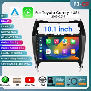 [Hizpo] 10.1" For TOYOTA Camry 2012 2013 2014 US Version Car Radio Multimedia Player Navigation Wireless CarPlay Android 13