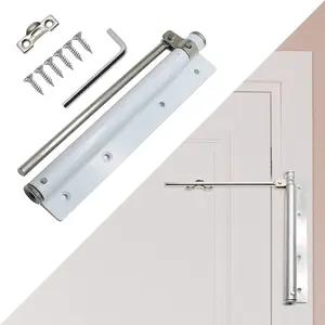 Adjustable Spring Storm Door Closer – Heavy Duty Automatic Door Hinge Closer for Residential and Commercial Doors, Safety Spring Mechanism, Durable White Door Closing Device