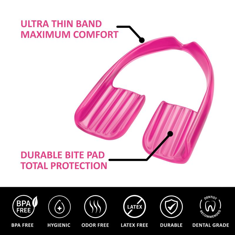 Mouth Guard for Women – One Size Fits All, Non-Bulky, Ready to Use, Comfortable, Slim Design – (8) Teeth Grinding Guards & Case – No Boiling, Cutting or Molding Required
