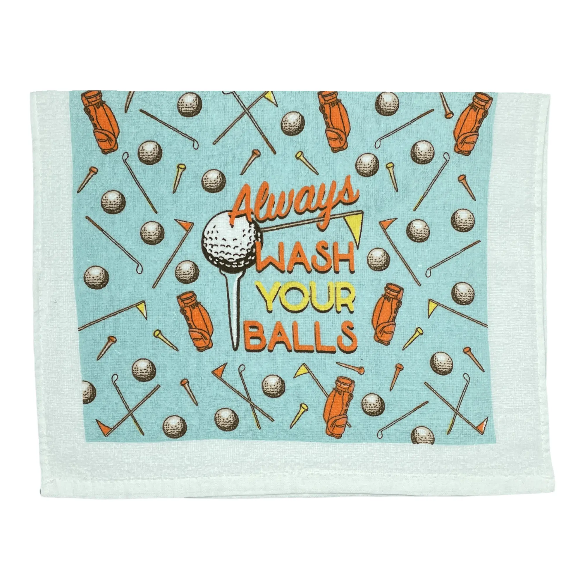 Always Wash Your Balls Funny Clean Golf Ball Tea Towel Funny Dish Towels Soft Adsorbent Tea Towel