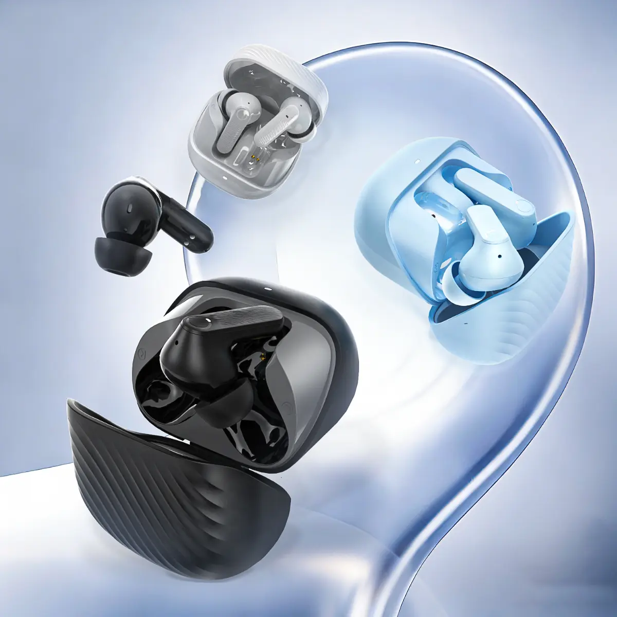73Bluetooth 5.4 Wireless Earbuds Active Noise Cancelling 100H Battery Life 4-Mic Clear Calls IPX5 Waterproof Compatible with Android iOS