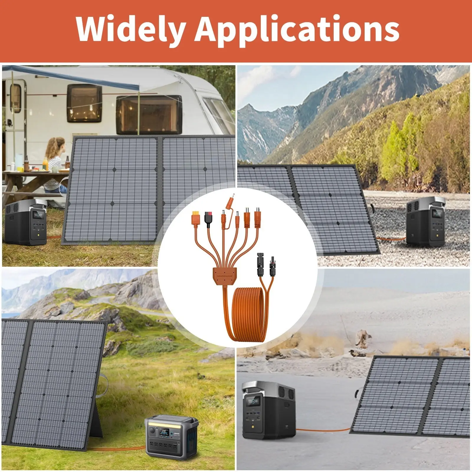 MHPOWOS 7-in-1 Solar Panel Connector Kit Cable for Jackery Ecoflow River  Power Station Universal Solar Panel Adapter Cable MC4 TO XT60, anderson,  DC5521, DC7909,DC8020,DC15315, DC5525 - TikTok Shop
