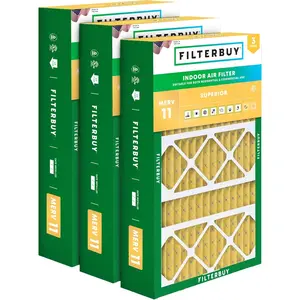 Filterbuy 17x26x4 Air Filter (3-Pack), Pleated MERV 11 Allergen Defense HVAC AC Furnace Air Filters for Lennox