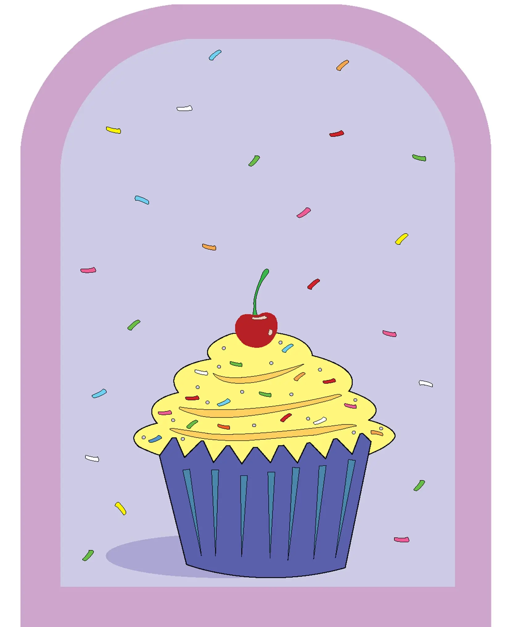 SHAPES ETC. Large 5" x 7" Decorative Cardstock Accents - Cupcake, Cake Decorating Supplies for Kids' Party