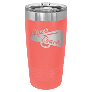 Cheer Coach 20 oz Tumbler | Coral