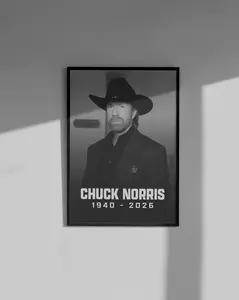[Sale Up To 40%, Unframed] Chuck Norris Tribute Poster, Legend 1940-2026 Art Print, Motivational Hero Wall Decor