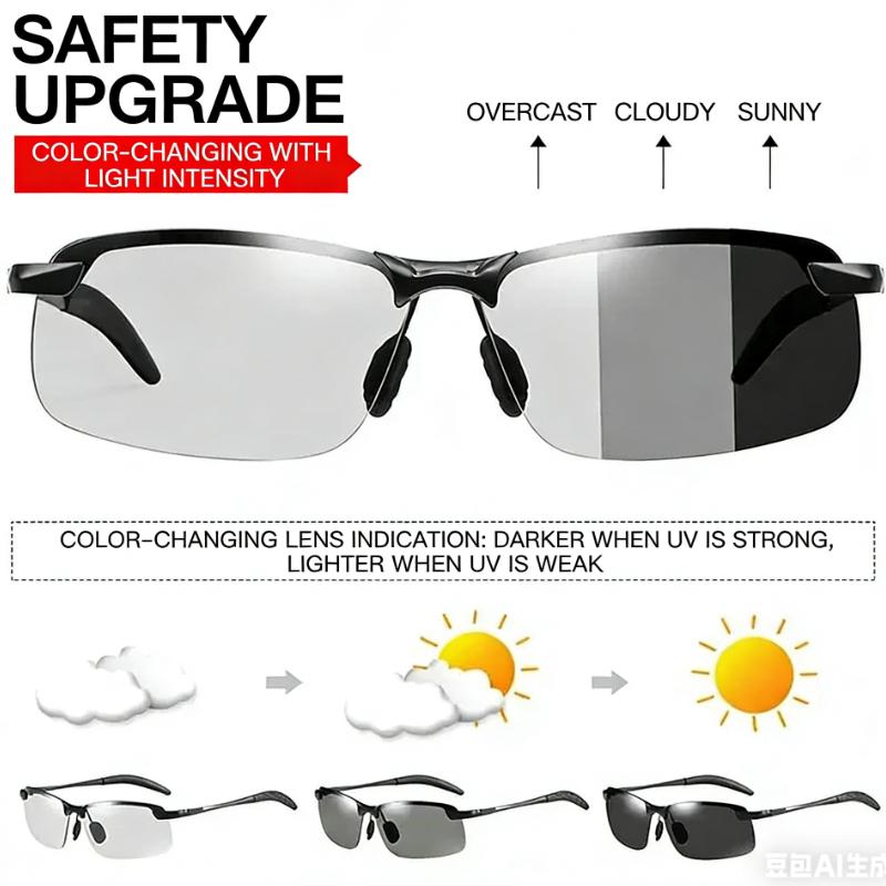 Unisex Photochromic Sunglasses for Driving - Lightweight Safety Glasses with UV Protection Perfect for  Outdoor Sports  Driving Running & Everyday Wear
