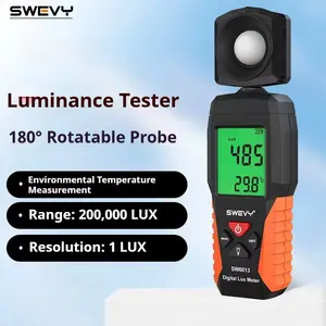 SWEVY Portable Handheld Illuminance Meter, Range 0–200,000 Lux, for Measuring Light Intensity (Batteries Not Included)