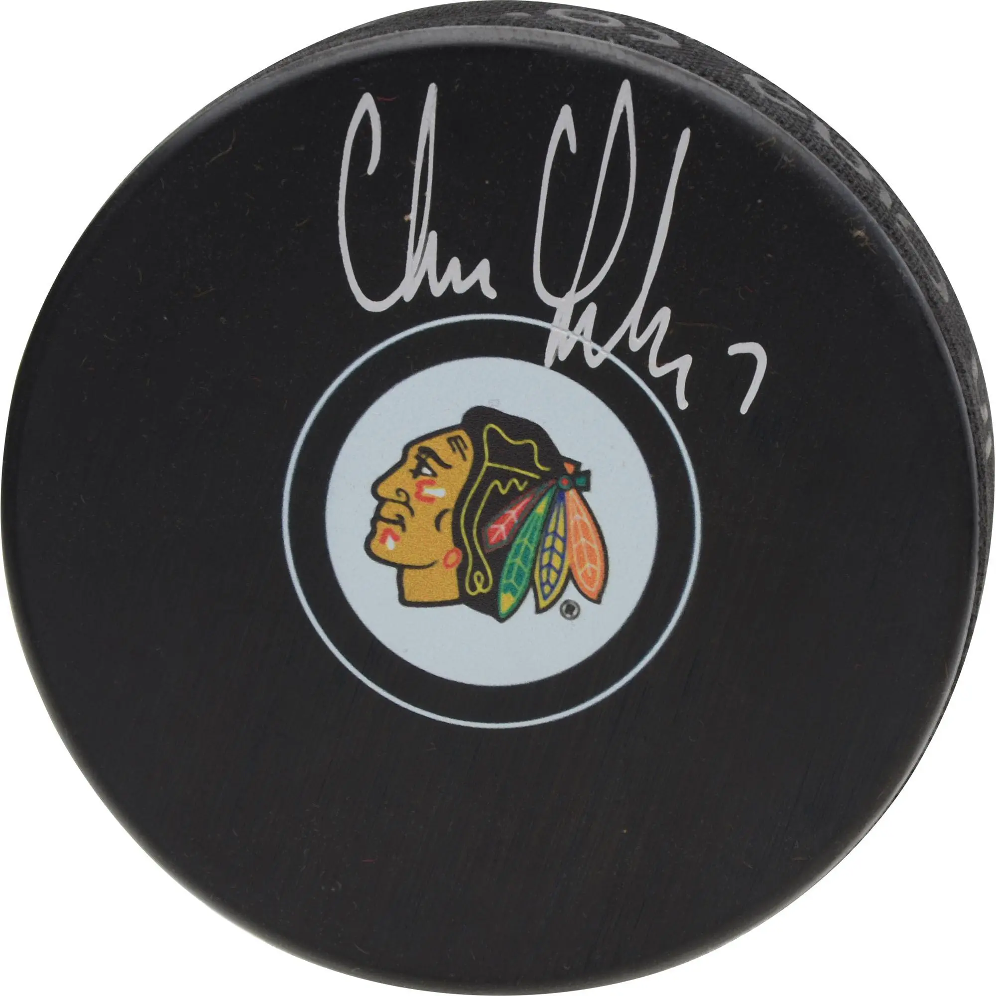 Chris Chelios Chicago Blackhawks Autographed Hockey Puck - Fanatics Authentic Certified