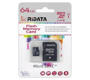 RiData 64GB MicroSD Memory Card with Adapter